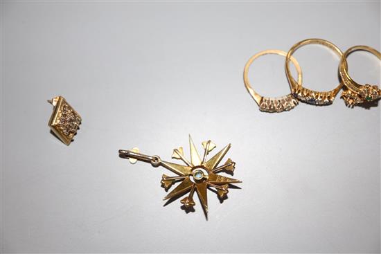 Mixed jewellery (missing stones)